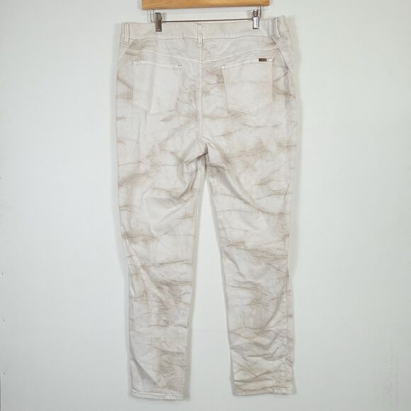 Chico's So Slimming‎ Tan Beige Tie Dye Washed Jeans Pants Women's Sz 2.5 XL 14 - Picture 3 of 7